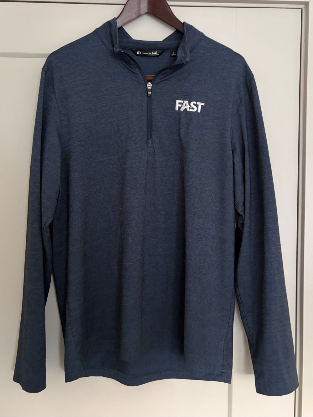 Travis Mathew Navy Quarter-Zip with logo